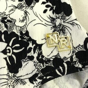 ■《未使用》【 NINA RICCI】ニナ リッチ/花柄 ワンピース 水着 スイムウエア[9M/Mサイズ相当]黒 白 長期保管の画像4