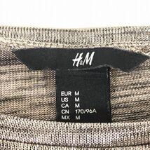 ■【H＆M】エイチ＆エム/5分袖 メッシュカットソー[M]ピンクグレー《美品》/_画像4