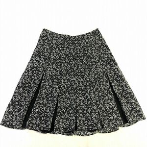 ■コムサイズム《美品》COMME CA ISM シフォン プリーツスカート M 黒白