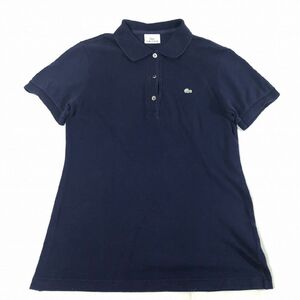 ■LACOSTE ファブリカ製《中古△》ラコステ 半袖 ポロシャツ 42 紫