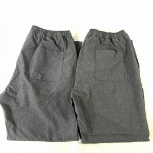 ■ノーブランド《美品》ストレッチ トレーニングパンツ XL ２点セット 灰