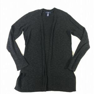 ■ギャップ GAP《美品》サイドスリット入 ロング丈 長袖 ローブカーディガン XS 黒