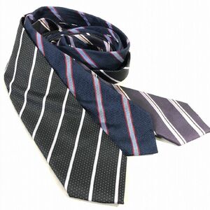 ■ローテーションに《美品》レジメンタル柄 ネクタイ ３本セット 紺黒紫