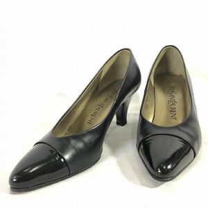 //■【YVES SAINT LAURENT】イヴサンローラン/本革 パンプス[22.5cm]黒《中古△》/E0