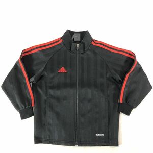 ★【アディダス(adidas)】キッズ 男の子 長袖 トレーニング ウェア 上下 （黒） (赤) 130 《美品》送料680円