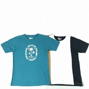 ■【ikka】イッカ/160サイズ 男の子 半袖Tシャツ 2点セット[160]青緑/白・ベージュ・黒《美品》/