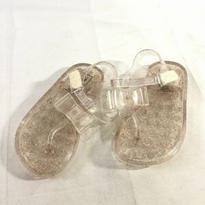 ★【ベビーギャップ(babyGAP)】ベビー 女の子 シースルー ラメ アンクルストラップ サンダル (透明) (ピンク) 15.5cm 《未使用》送料185円