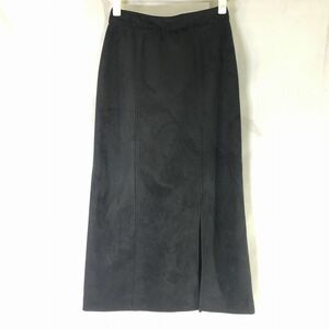 ■ジーナシス JEANASIS《美品》ヌバックライクナロースカート S 黒