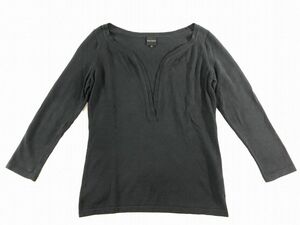 #{ a little beautiful goods }[ Buona Giornata ]BUONA GIORNATA/8 minute sleeve cotton knitted [M] black / cotton 100%/V neck / lady's #