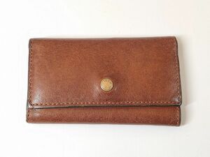 コーチ COACH キーケース 本革レザー 茶 中古 送料185円 本物保証 E