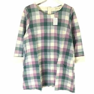 ■《新品》【CLOUDNINE】クラウドナイン/ブロックチェック柄 8分袖 ロングチュニック[M〜L]