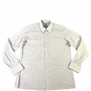 # genuine article [Christian Dior] Christian Dior / long sleeve shirt [39/M size corresponding ] blue white { used ^}/