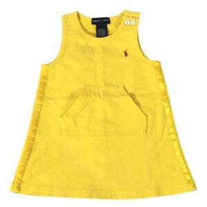 ★【ラルフローレン(Ralph Lauren)】ベビー 女の子 ノースリーブ ワンピース (黄) 12M 80 《やや美品》送料185円