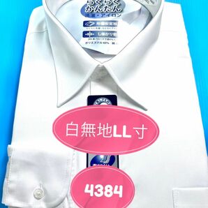 ワイシャツ長袖／レギュラー白無地形態安定⇒LL寸（フォーマル兼用） スタンダード衿