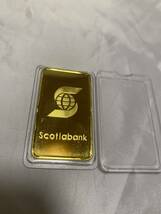 金貨バー長方形Valcambi SUISSE 1oz 999,9 scotiabank 記念金貨コイン・インゴットGOLD 31.6g 24kgp Gold Plated 専用ケース付き_画像3