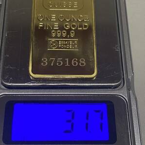 金貨長方形 スイスCREDITSUISSE /インゴット記念金貨コイン・GOLD 31.7g 24kgp Gold Plated ケース付きの画像4