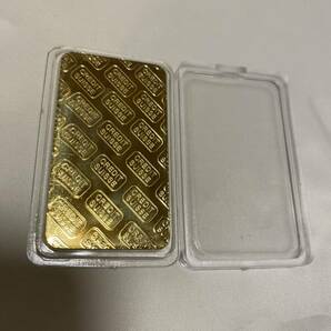 金貨長方形 スイスCREDITSUISSE /インゴット記念金貨コイン・GOLD 31.7g 24kgp Gold Plated ケース付きの画像3