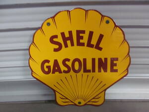 ビンテージ SHELL GASOLINE シェル ホーロー看板　ガレージ　世田谷ベース　オイル缶