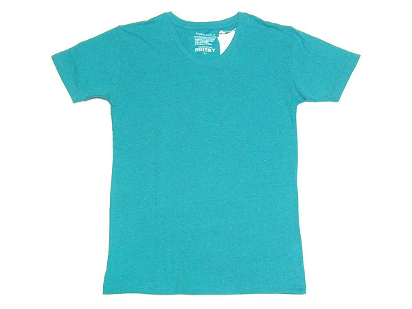 新品 送料無料 SHISKY カラーネップ Tシャツ ブルー 青緑系 コットン L