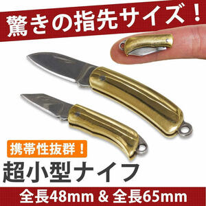 送料無料 超小型ナイフ 指先サイズ 折りたたみ式 コンパクト 持ち運び キャンプ アウトドア 釣り レジャー ミニナイフ 携帯 【大タイプ】