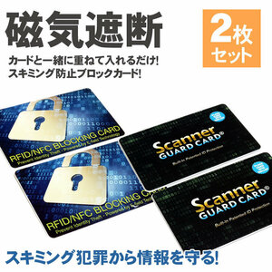 送料無料 2枚セット スキミング 防止 カード ICカード 防犯 磁気防止 磁気遮断 安心 安全 セキュリティ スキミング防止 防犯 【Bタイプ】