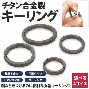 送料無料 チタン製 キーリング 丸型 カギ 鍵 軽量 丈夫 リング 円形 アクセサリー キーホルダー 接続 PR-TIRING4【18mmタイプ】