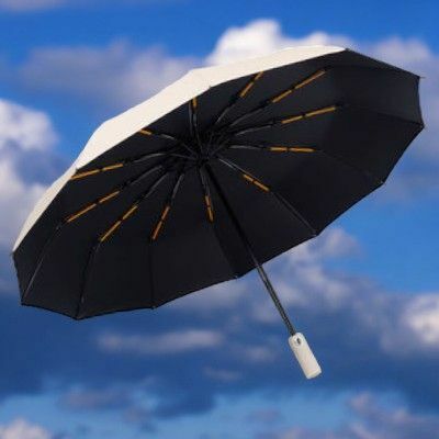 折りたたみ傘 ホワイト 大きめ　ワンタッチ 12骨 耐久性 UVカット コンパクト　晴雨兼用 自動開閉 　配送方法要確認