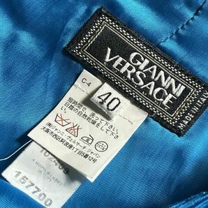 イタリア製◆Gianni Versace◆40◆高級シルク100％鮮やかマリンブルーのベルサーチスカート◆当時物のデザイン 貴重 ジャンニベルサーチの画像3