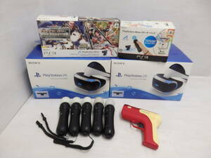 ga18)ジャンク PS4　PlayStation VR　2個 SONY PS3 PS4 PlayStation Move モーションコントローラー7個 9点セット まとめ売り 