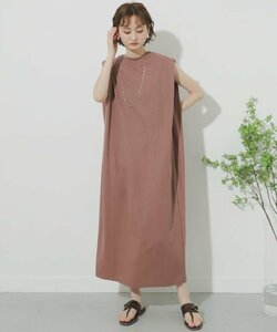 新入荷 ノースリーブ ワンピース レディース ゆったり 体型カバー 無地 おしゃれ 可愛い 後ろ姿が女性らしい ピンク