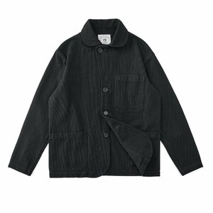 レトロ 手作り 刺し子 カバーオール 21OZ 綿100% ワークジャケット ブレザー 植物染め sashiko 上品 厚手 M