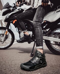 新品 オートバイ用 ライディングシューズ メンズ バイクシューズ バイク用 スニーカー 靴 耐衝撃 通気性 耐磨耗性 滑り止め 黒 27.5cm