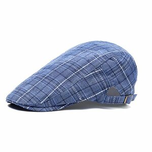 レトロ 格子縞 綿 ハット ハンチング 帽子 ベレー帽 キャップ メンズ レディース ユニセックス 55~59CM