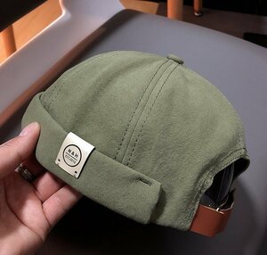 レトロ デニム セーラーハット 帽子 ロール 漁師帽 バケットハット メンズ レディース 100%綿 カジュアル ファッション グリーン