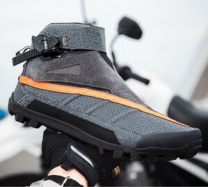 新品 ライディングシューズ メンズ バイクシューズ バイクブーツ スニーカー オートバイ用 靴 通気性 耐磨耗性 滑り止め グレー 25CM