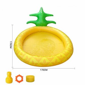 噴水マット 空気入れ 直径170cm 噴水プール 子供プール 家庭用 水遊び おもちゃ ビニールプール 夏対策 庭シャワー キッズプール 3色展開