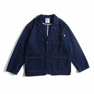 レトロ デニムジャケット メンズ ゆったり 大きいサイズ 春秋 ブレザー ワークジャケット アウトドア M~XL