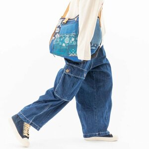 レトロ デニム カーゴパンツ メンズ 大きいサイズ ボトムス カジュアル マルチポケット アウトドア XL