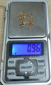 【値下不可】k18 約0.96g ベネチアン ネックレス チェーン YG 18k 18金