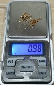 【値下不可】k18 約0.98g ベネチアン ネックレス チェーン YG 18k 18金