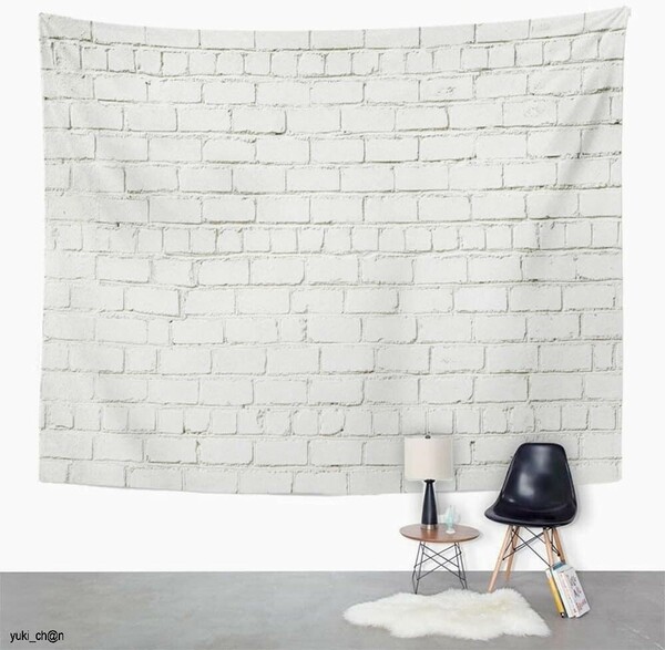 タペストリー 白いレンガの壁 200cm x150cm 古いレンガの壁色 空間の壁掛け 家の装飾のため 寝室の居間 おしゃれ 動画撮影
