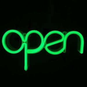 ネオンサイン ネオンライト ネオン看板 OPEN オープン LED グリーン インテリア 壁飾り バー 居酒屋 理髪店 壁掛け USB給電