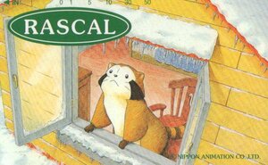 * Rascal the Raccoon world masterpiece theater Japan animation * telephone card 50 frequency unused qj_59