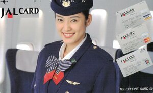 ★女性モデル　CA　日本航空/JAL CARD　微傷有★テレカ５０度数未使用pw_195