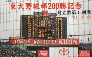 ★コカ・コーラ　看板　東大野球部200勝記念★テレカ５０度数未使用pt_197