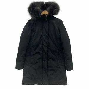 beautiful goods * Woolrich Iena special order down jacket fox fur hood size S black WOOLRICH IENA lady's [AFA17]