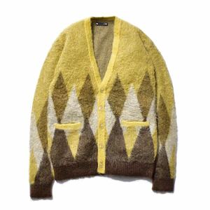 マインデニム　MINEDENIM Kid Mohair Argyle Knit Long Cardigan モヘアカーディガン　アーガイル　カート　コバーン　半額以下