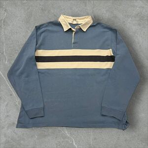 90s L.L.Bean エルエルビーン ラガーシャツ ポロシャツ 長袖 ボーダー シャツ アウトドア 90年代 ヴィンテージ Vintage