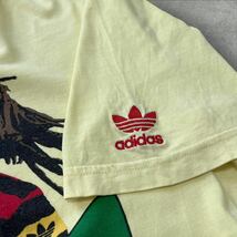 00s adidas BOB MARLEY RASTA Tシャツ ボブマーリー トレフォイル ジャマイカ サッカー 染み込み プリント アディダス ヴィンテージ_画像4