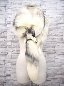 # marble fox # face attaching boa #126cmx11cm#